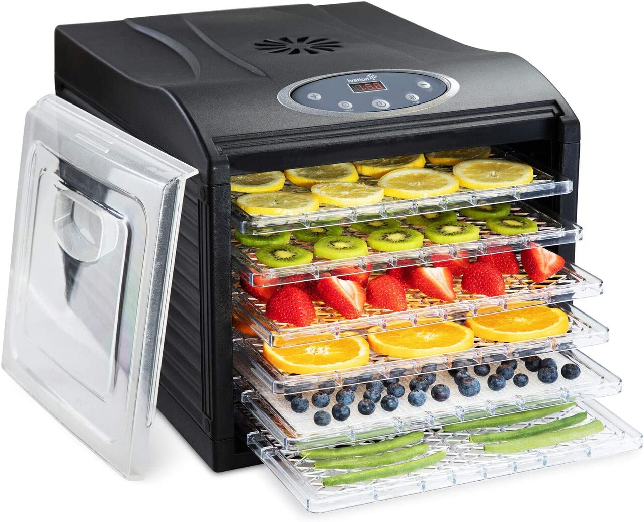 Ivation, Plastic Tray Food Dehydrator For Snacks, Herbs, Fruit & Beef Jerky